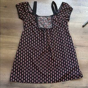 Xhilaration Black and Red Floral Dress ! Large